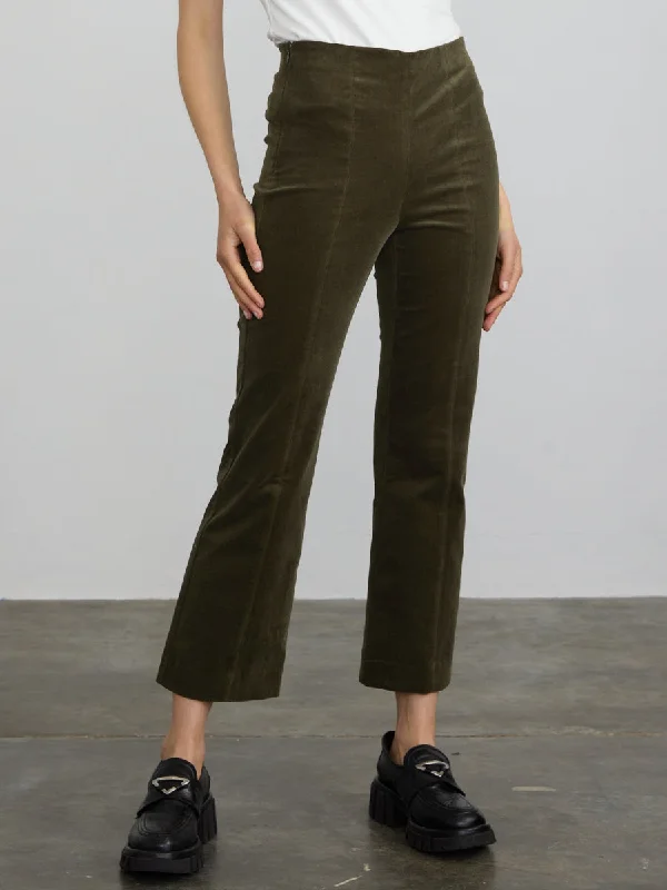 CROPPED FLARED PANT Slim-Fit Khaki Pants