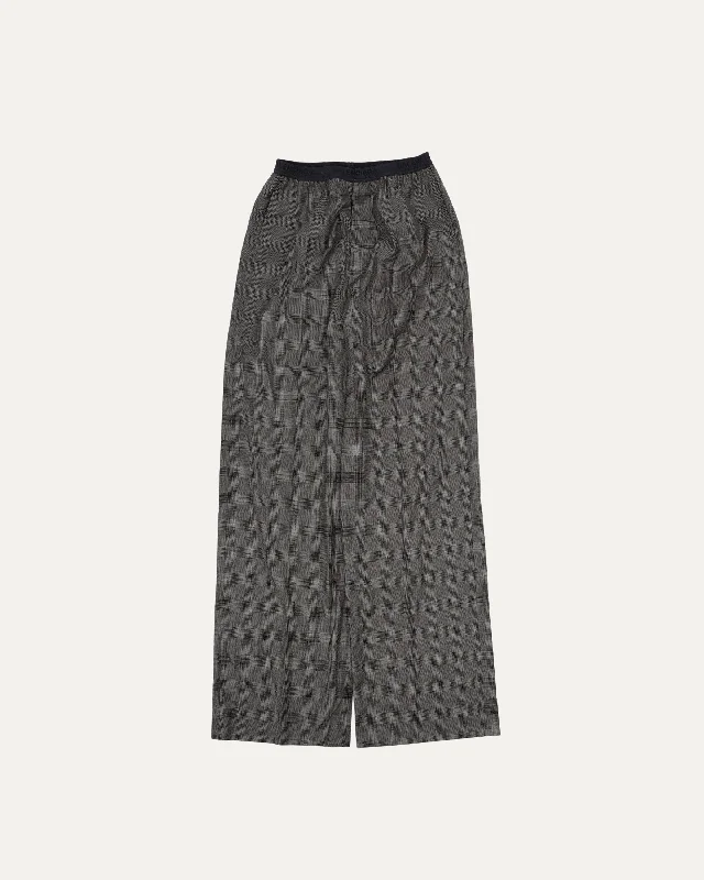 Prince of Wales Check Elastic Waist Pants Slim-Fit Leggings