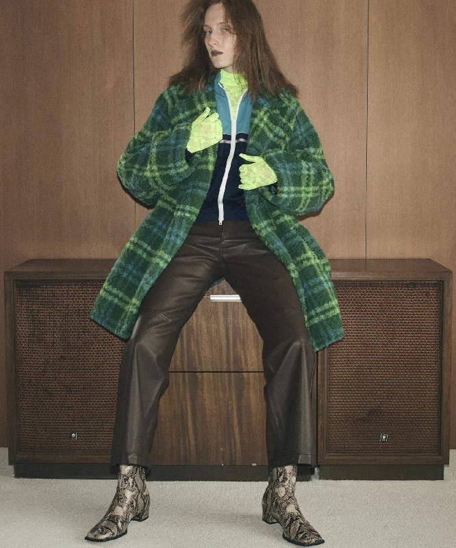 Washed Vegan Leather Wide Straight Pants Classic Straight-Leg Pants