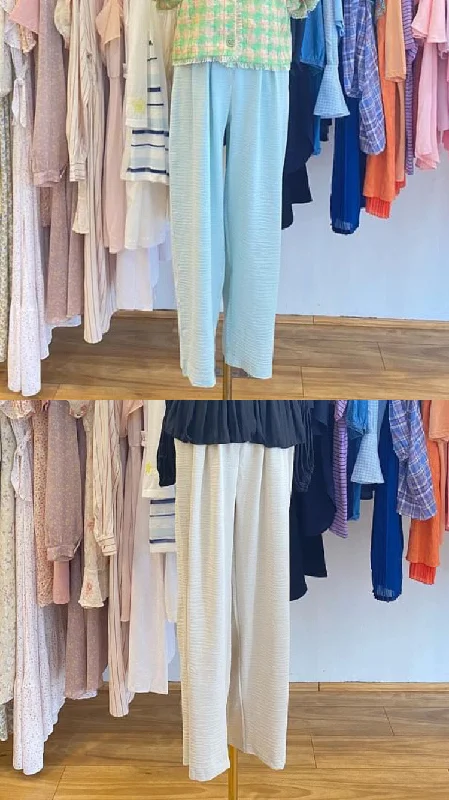 Green/Ivory simple pants Stylish Casual Pants
