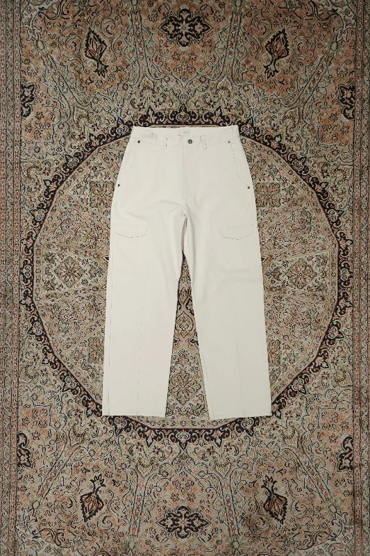 STEAF EXPLORER’S DENIM PANTS (LEGHORN WHITE) Slim-Fit Leggings
