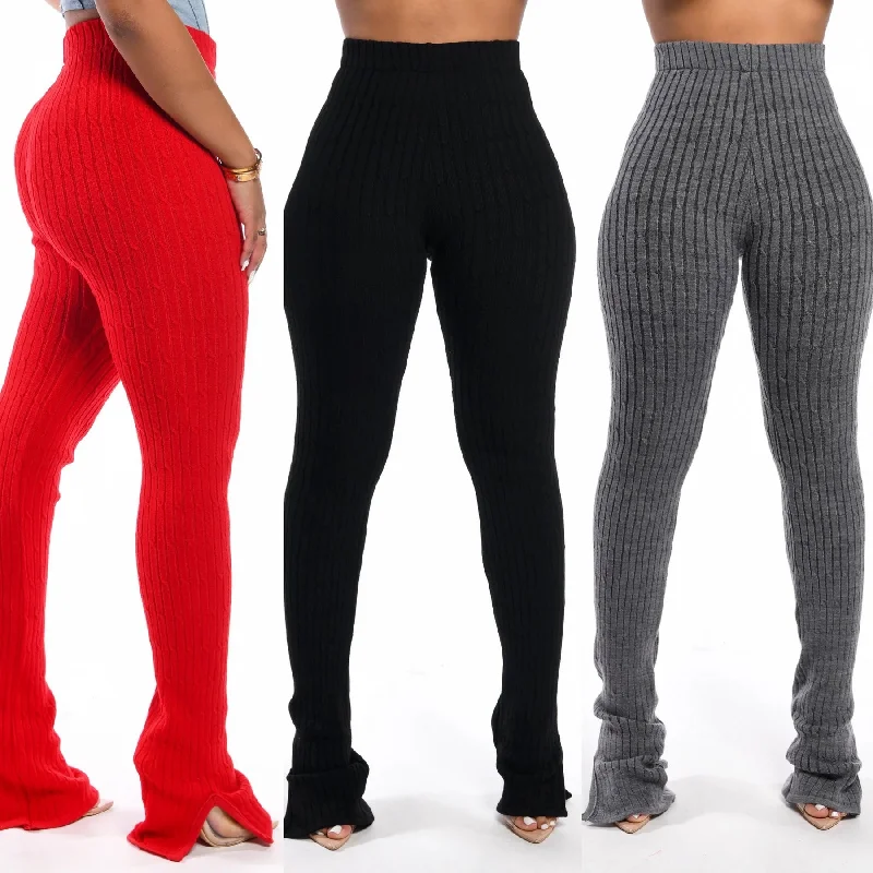 Super Elastic Pants  (CL11334) Trendy Wide-Leg Pants