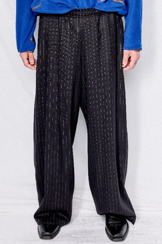 Navy Stripe Suiting Standard Pant Modern Bootcut Pants