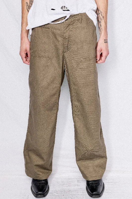 Grey Drill Denim Full Pant Casual Yoga Pants