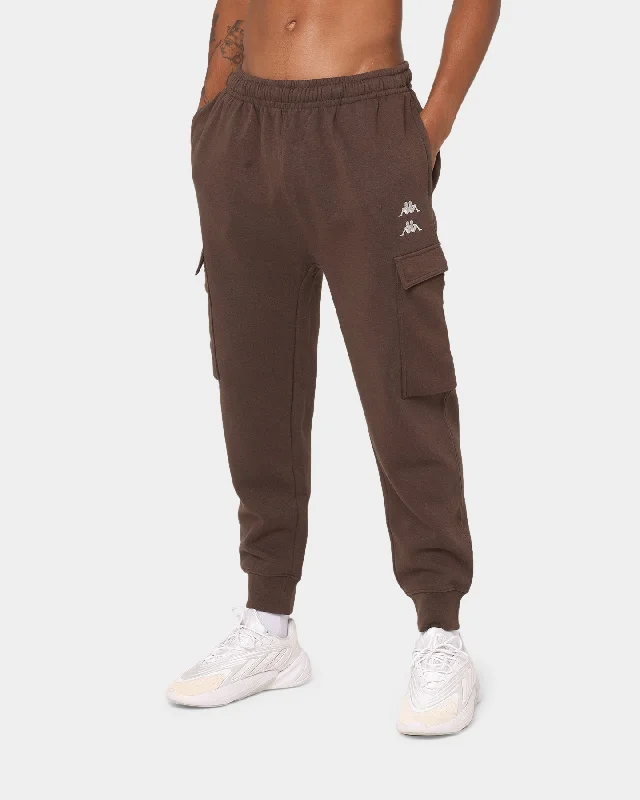 KAPPA Authentic Drake Track Pants Brown Coffee/Grey High-Waist Trousers