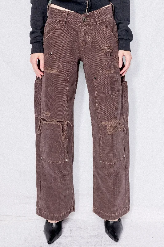 Dark Brown Workwear Pant Soft Stretch Pants