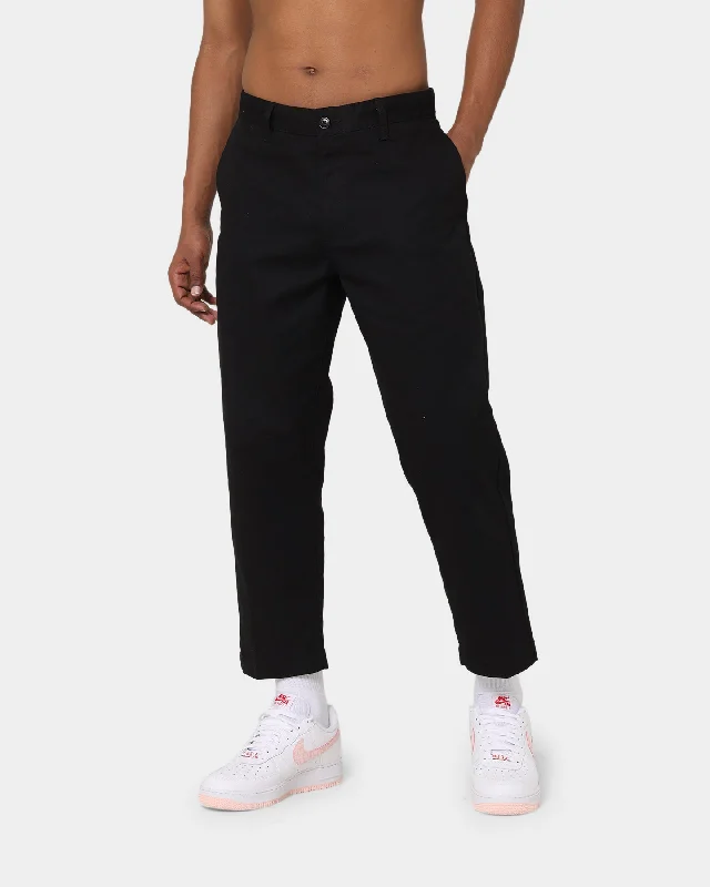 Obey Straggler Flooded Pants Black Cozy Fitted Pants