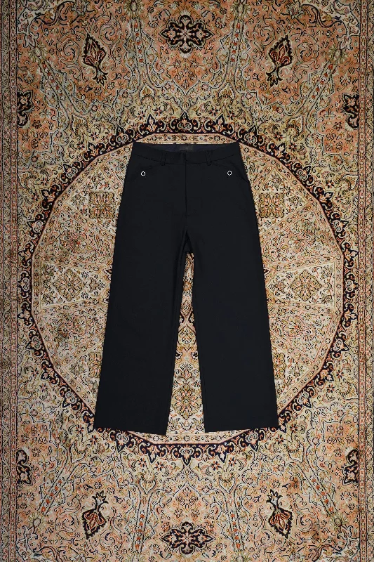 STEAF COMMON STRAIGHT PANTS (BLACK) Chic Checkered Pants