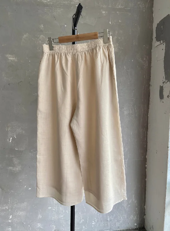 Ramie Ankle Pant (Natural) Relaxed Casual Leggings