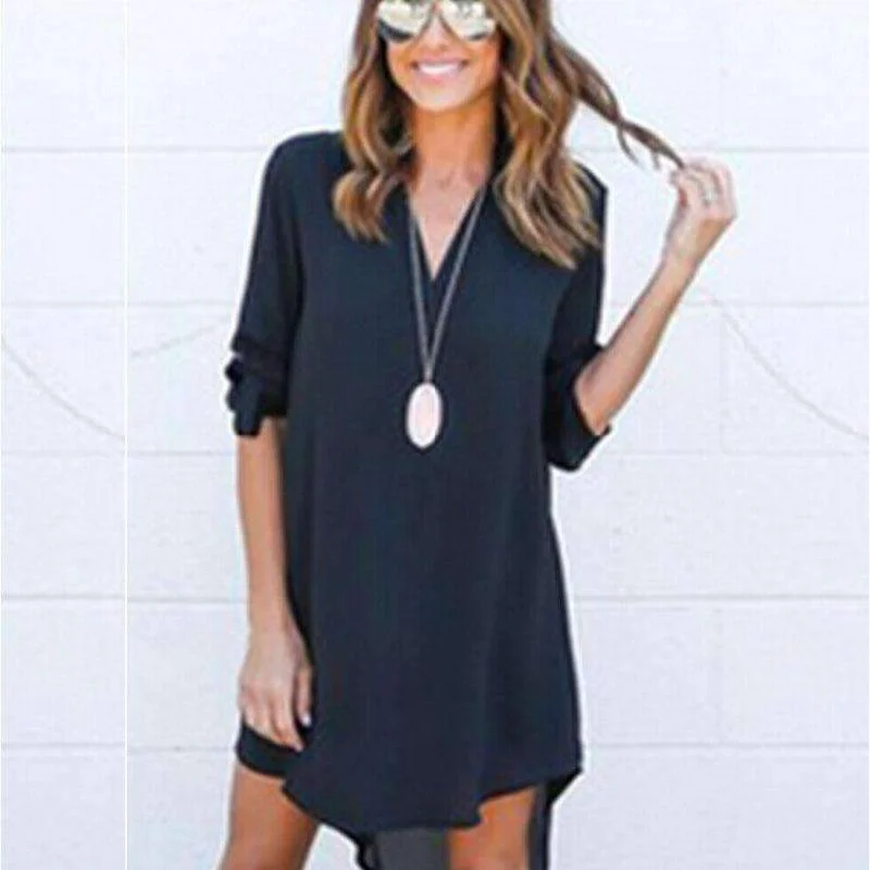 Women's Loose Casual Vintage Chiffon Dress