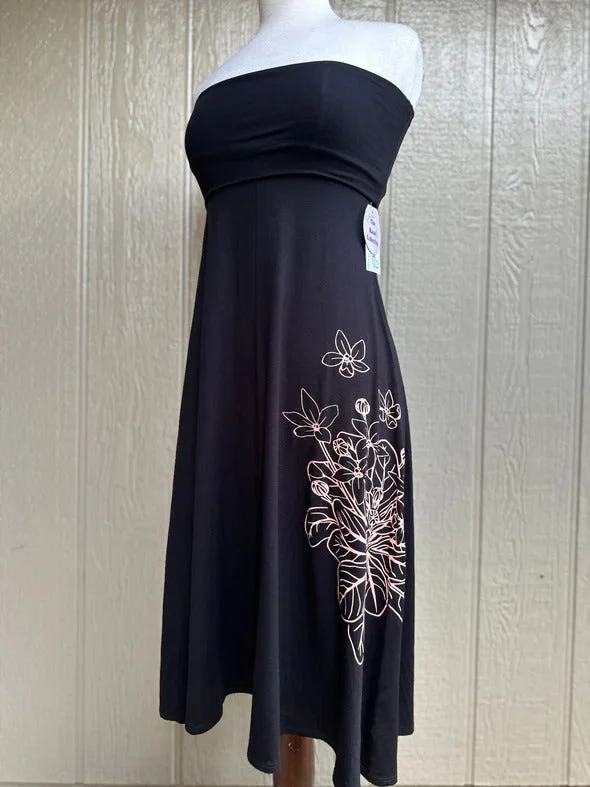 Black Fold Over Mōhalu Dresses/Skirts - Salmon Ālula