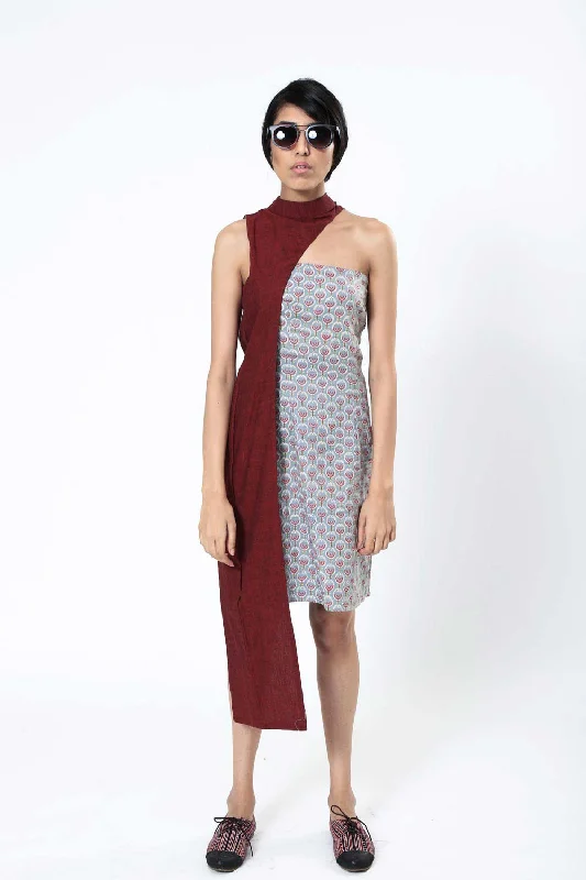 Block Printed Flower Circle Dress