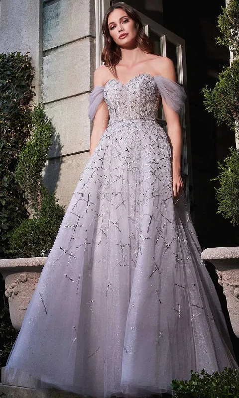 Cinderella Divine B713 - Draped Sleeve Evening Gown