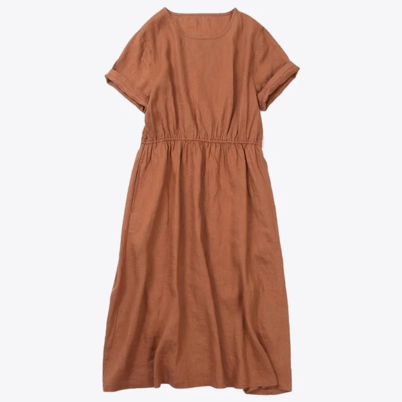Desert Sunset Casual 100% Linen Womens Dress