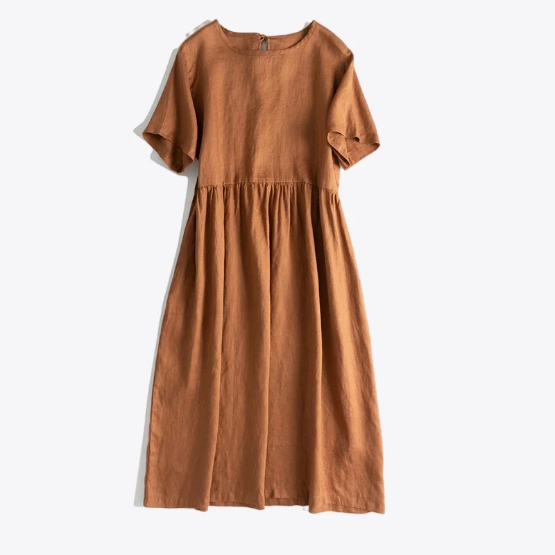 Fig and Spice Casual 100% Linen Womens Dress