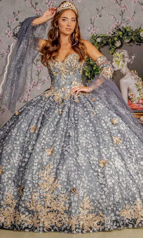 GLS by Gloria GL3318 - Glitter Embellished Corset Bodice Ballgown