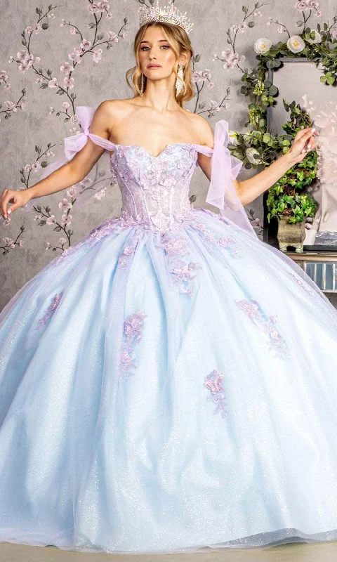 GLS by Gloria GL3482 - 3D Butterfly Embellished Ballgown