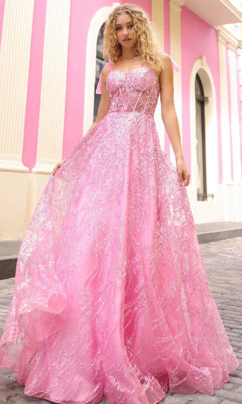 Nox Anabel T1336 - Sweetheart Neck Tie Strap Ballgown