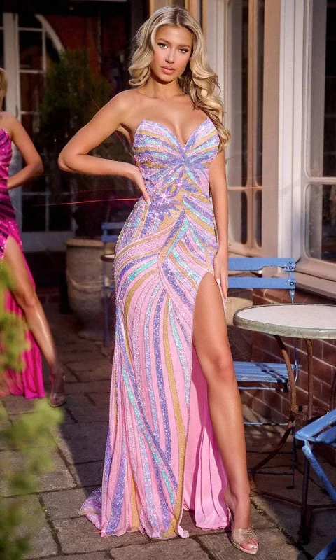 Portia and Scarlett PS24814 - Sweetheart Multicolor Beaded Prom Gown