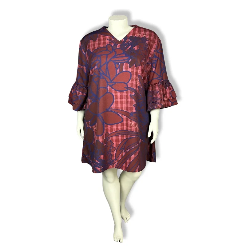 Puamelia Flare Sleeve Tunic Dress - Passion