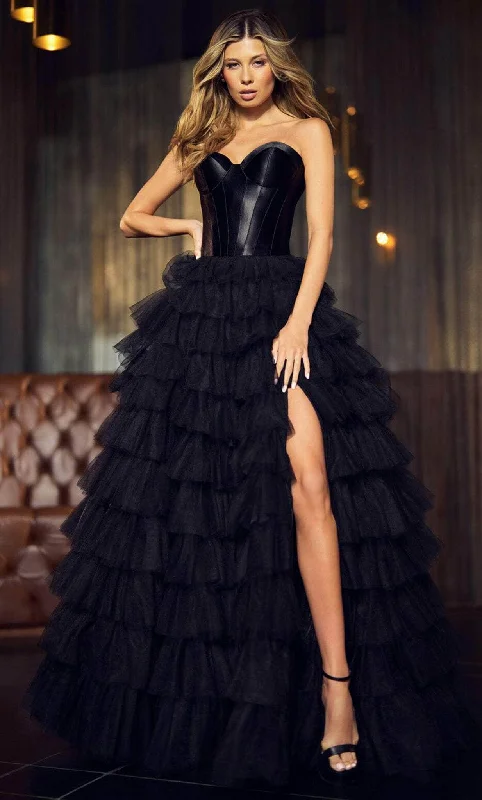 Sherri Hill 55928 - Ruffled Strapless Gown