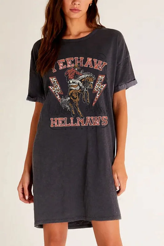 : Yeehaw And Hellnaws Mineral Black Tee Dress