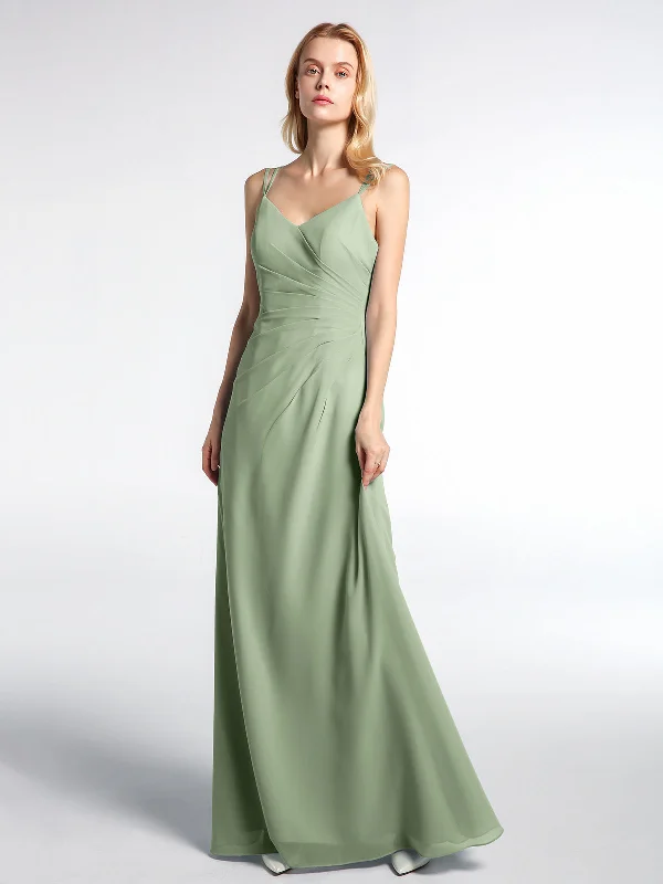 Double Straps Cross Back Chiffon Maxi Dress-Dusty Sage Fashionable Printed Maxi Dress Double Straps Cross Back Chiffon Maxi Dress-Dusty Sage Fashionable Printed Maxi Dress