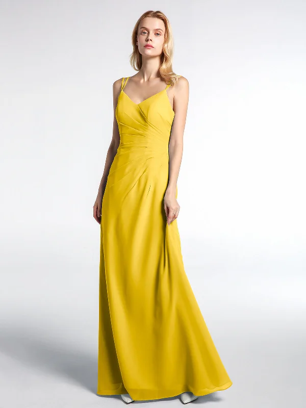Double Straps Cross Back Chiffon Maxi Dress-Marigold Trendy Off-Shoulder Ruffle Maxi Dress Double Straps Cross Back Chiffon Maxi Dress-Marigold Trendy Off-Shoulder Ruffle Maxi Dress
