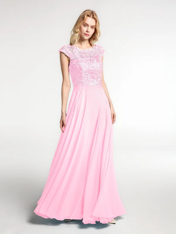 Illusion Wrap Neck Lace and Chiffon Maxi Dress-Candy Pink Fashionable High-Waist Maxi Dress Illusion Wrap Neck Lace and Chiffon Maxi Dress-Candy Pink Fashionable High-Waist Maxi Dress