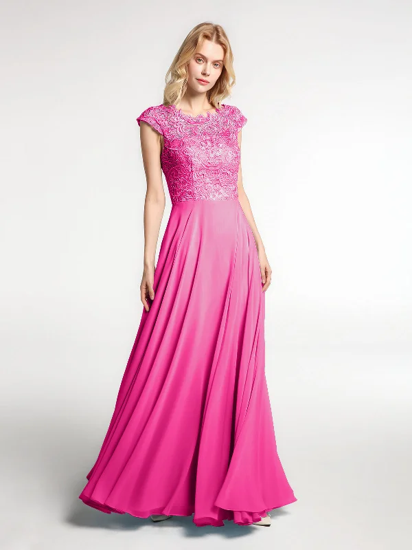 Illusion Wrap Neck Lace and Chiffon Maxi Dress-Fuchsia Trendy Floral Print Maxi Dress Illusion Wrap Neck Lace and Chiffon Maxi Dress-Fuchsia Trendy Floral Print Maxi Dress