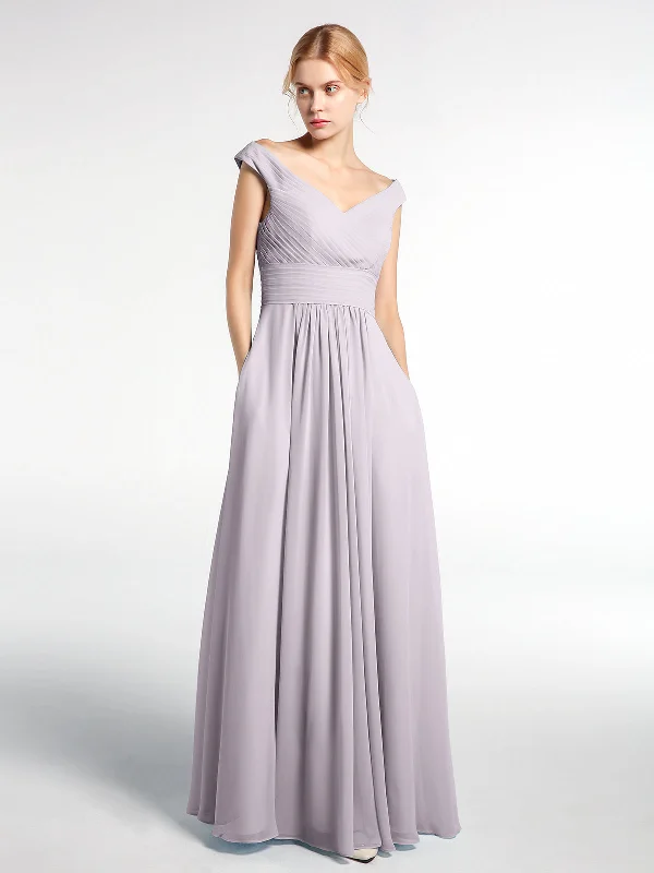 Off shoulder V-neck Maxi Dress with Pockets-Dusk Comfortable Plunging Neckline Maxi Dress Off shoulder V-neck Maxi Dress with Pockets-Dusk Comfortable Plunging Neckline Maxi Dress