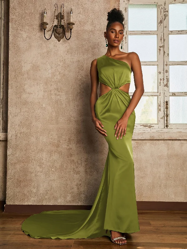 One Shoulder Ruched Waist Cut-Out Maxi Dress Clover Fashionable Asymmetrical Maxi Dress One Shoulder Ruched Waist Cut-Out Maxi Dress Clover Fashionable Asymmetrical Maxi Dress