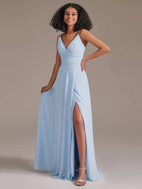 Simple V-Neck Chiffon Bridesmaid Maxi Dress with Pocket Fashionable Open-Back Maxi Dress Simple V-Neck Chiffon Bridesmaid Maxi Dress with Pocket Fashionable Open-Back Maxi Dress