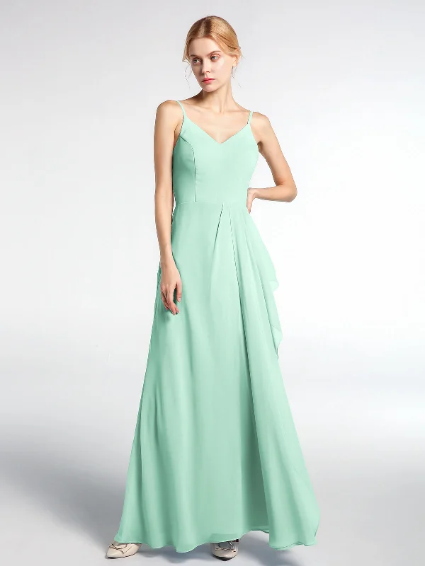 V-neck Chiffon Simple Maxi Dress with Spaghetti Straps-Mint Green Trendy Maxi Dress with Belt V-neck Chiffon Simple Maxi Dress with Spaghetti Straps-Mint Green Trendy Maxi Dress with Belt