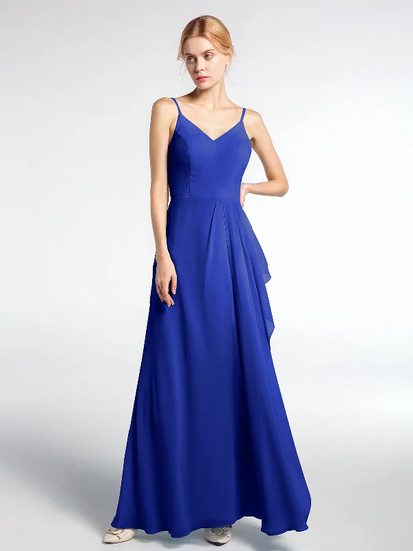V-neck Chiffon Simple Maxi Dress with Spaghetti Straps-Royal Blue Comfortable Cotton Maxi Dress V-neck Chiffon Simple Maxi Dress with Spaghetti Straps-Royal Blue Comfortable Cotton Maxi Dress