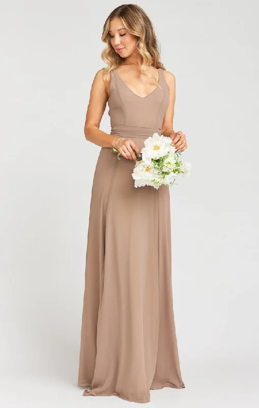 Jenn Maxi Dress ~ Dune Chiffon Cozy Ruffle Sleeve Maxi Dress