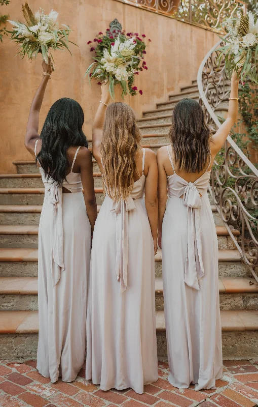 Lauren Tie Maxi Dress ~ Show Me The Ring Crisp Trendy Ruffled Maxi Dress