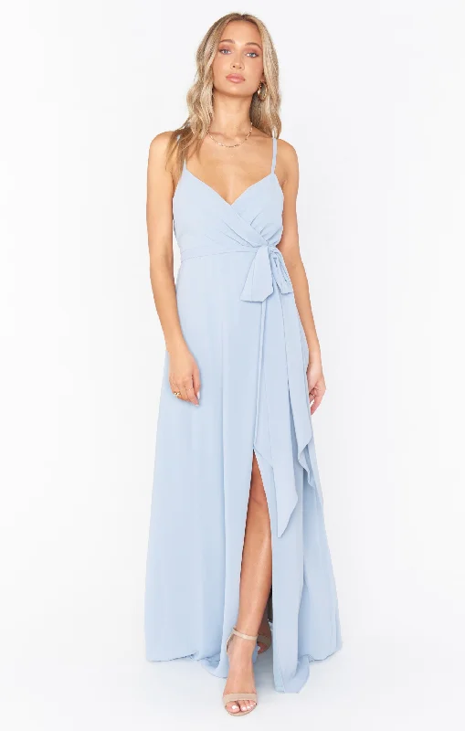 Liz Maxi Dress ~ Steel Blue Chiffon Classic Black Maxi Dress