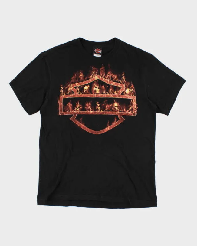 00s Harley Davidson Graphic T-Shirt - L Collared Crew Neck Turtle Neck