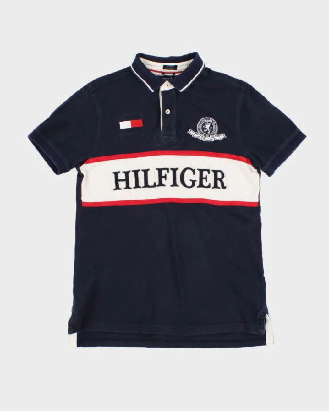 00s Tommy Hilfiger Polo T-Shirt - M Beaded Sequined Faux Fur