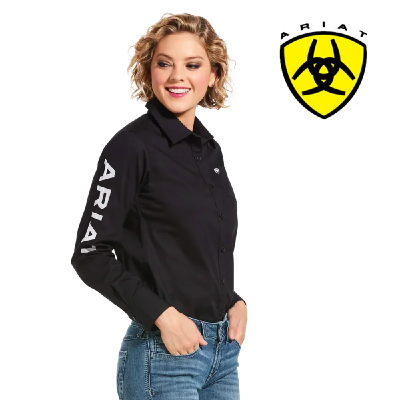 ARIAT Women's Team Kirby STR L/S Shirt 10033034 Mesh Fabric Canvas Fabric Denim Fabric ARIAT Women's Team Kirby STR L/S Shirt 10033034 Mesh Fabric Canvas Fabric Denim Fabric