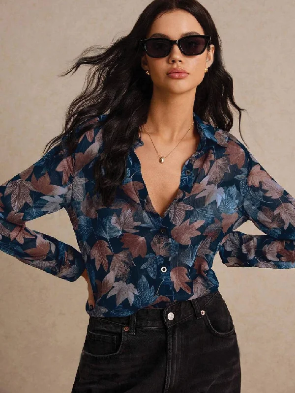 TANDUL Women Relaxed Fit Fit Printed Spread Collar Casual Shirt Collared Crew Neck Turtle Neck TANDUL Women Relaxed Fit Fit Printed Spread Collar Casual Shirt Collared Crew Neck Turtle Neck