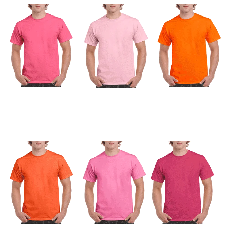 2000 Mens Adult Ultra Cotton short sleeve T-shirt (Pink/Orange) - Gildan Anti-Shrink Durable Soft 2000 Mens Adult Ultra Cotton short sleeve T-shirt (Pink/Orange) - Gildan Anti-Shrink Durable Soft