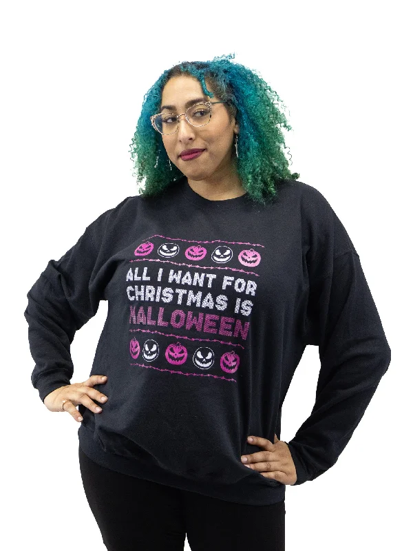 All I Want for X-Mas Sweatshirt Print Jacquard Patchwork