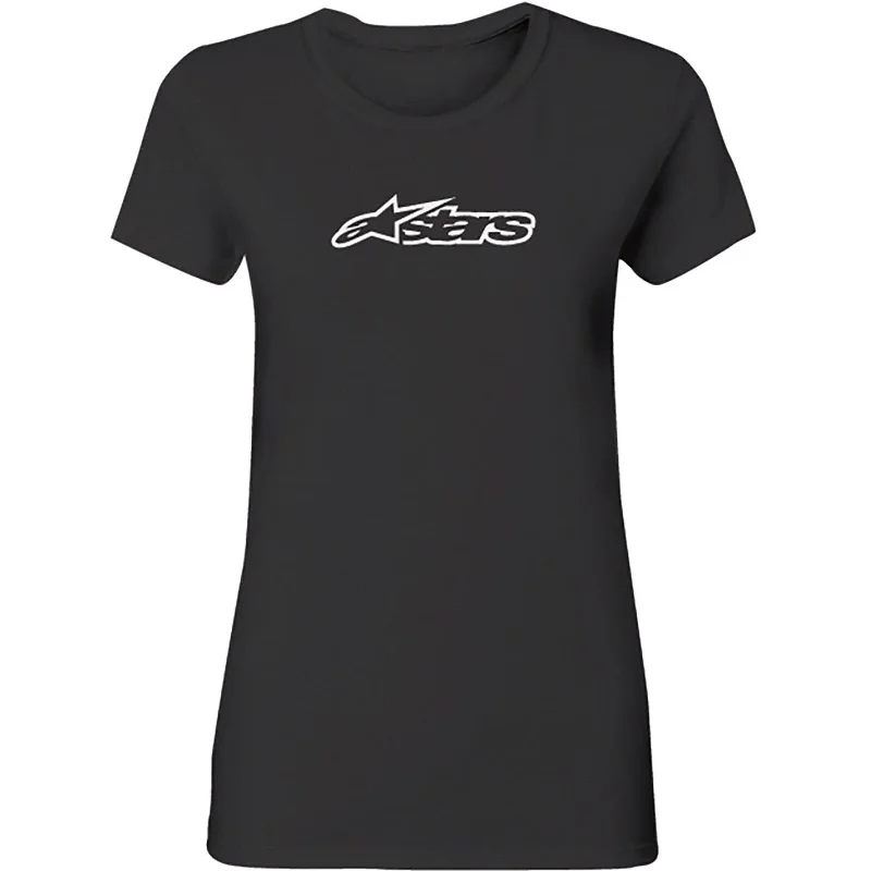 Alpinestars Women's Black Blaze T Shirt - 1W37 72902 Print Jacquard Patchwork