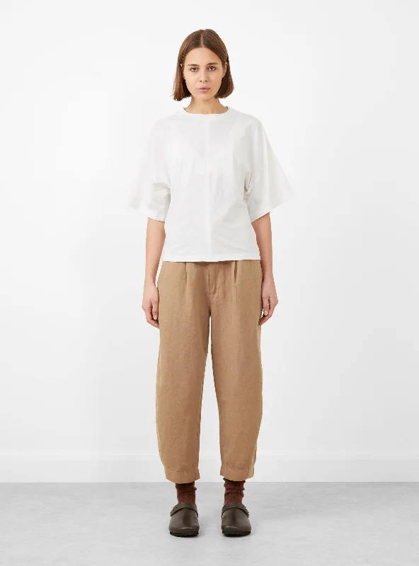 Ari Cool Tee Cream Notch Collar Peter Pan Collar Cowl Neck