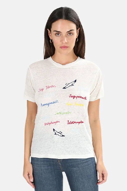 Banner Day Hamptons Towns Tee Silk Blend Satin Velvet