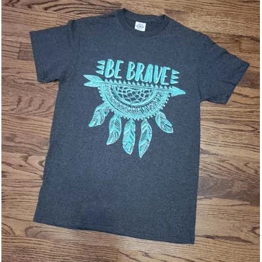 Be brave t-shirt Mesh Blend Leather Blend Suede Blend