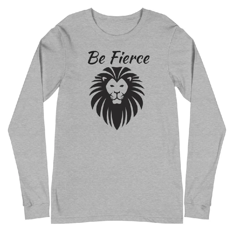 Be Fierce Lion Lovers Long Sleeve Tee, lioness-love Fleece Fabric Down Fabric Feather Fabric Be Fierce Lion Lovers Long Sleeve Tee, lioness-love Fleece Fabric Down Fabric Feather Fabric