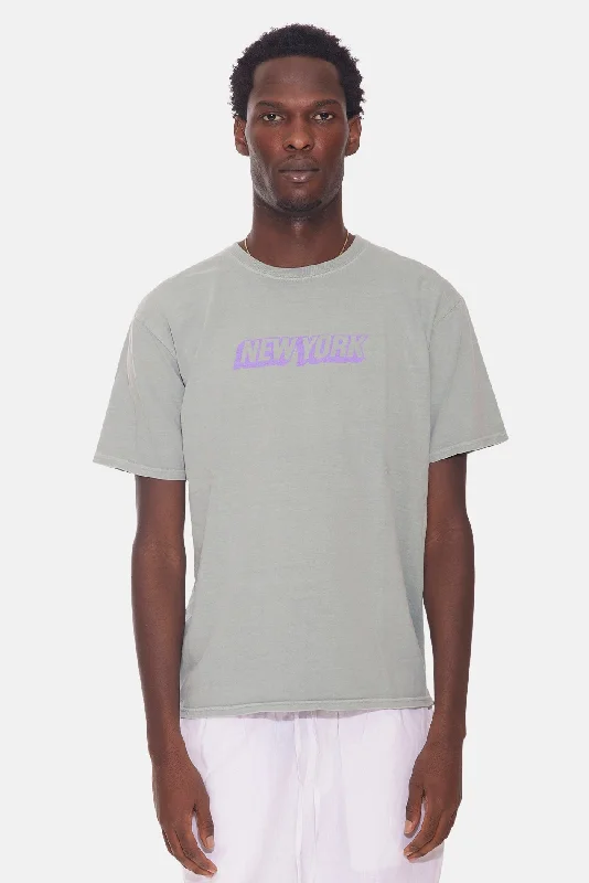 New York Tee Pale Jade/Purple Anti-Shrink Durable Soft